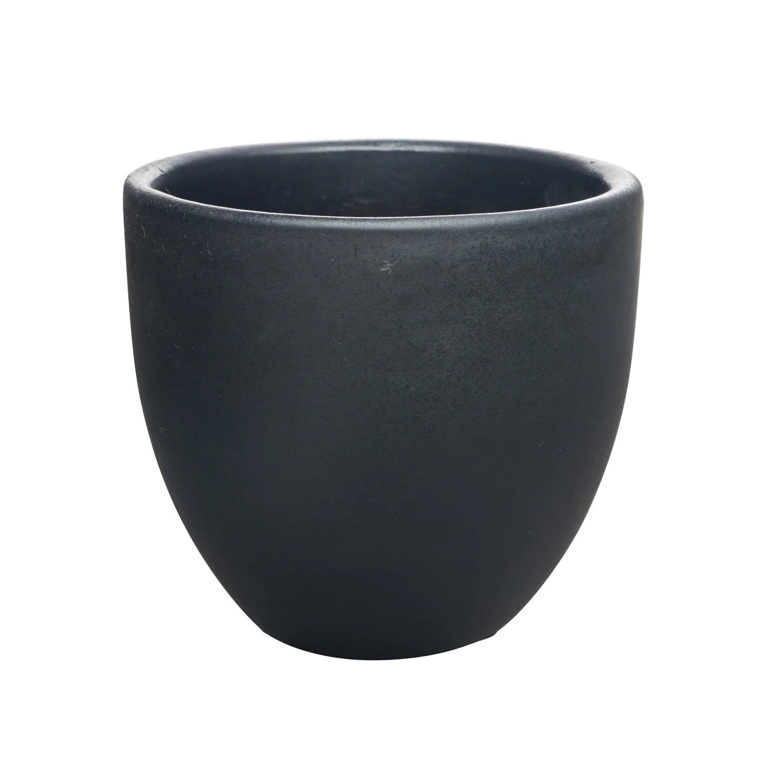 small black ceramic plant pot Terracotta Liberty Bell 10" / Matte Black
